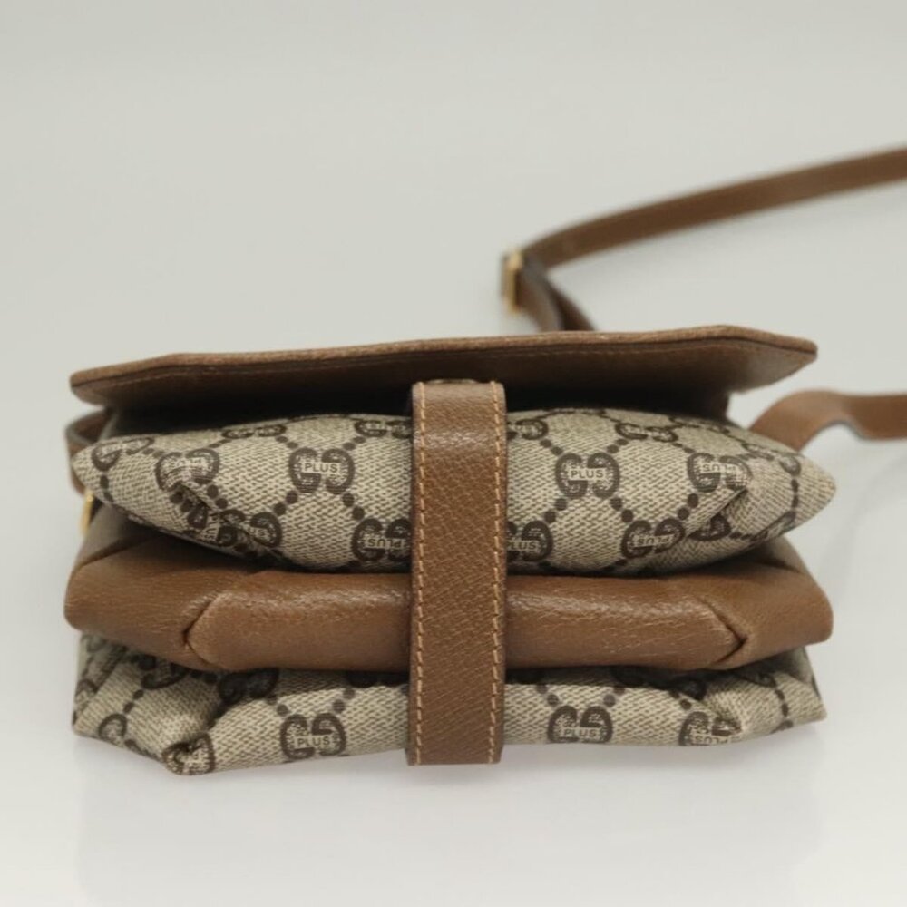 GUCCI GG Plus Supreme Shoulder Bag PVC Beige Gold Auth BA3539 - Picture 6 of 16
